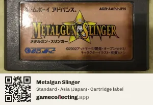 Metalgun Slinger Game Boy Advance, Asia cartridge label
