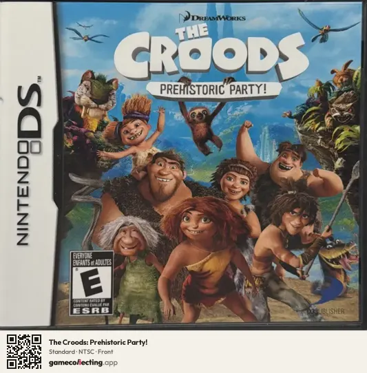 The Croods: Prehistoric Party! Nintendo DS, NTSC box front