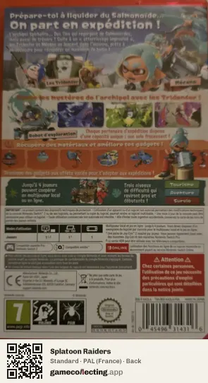 Splatoon Raiders Nintendo Switch 2, France box back