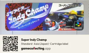Super Indy Champ Super Nintendo Entertainment System, Asia cartridge label
