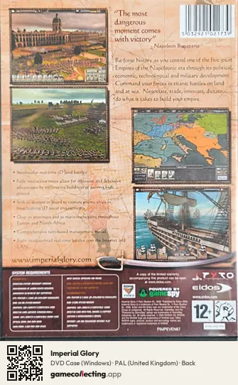 Imperial Glory Computer, United Kingdom box back
