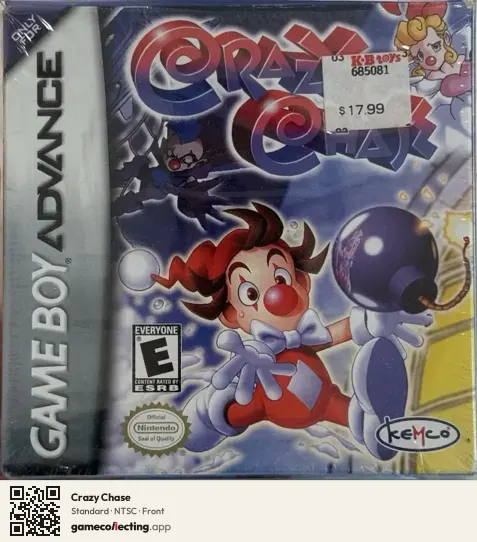 Crazy Chase Game Boy Advance, NTSC box front