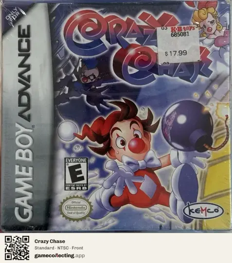 Crazy Chase Game Boy Advance, NTSC box front