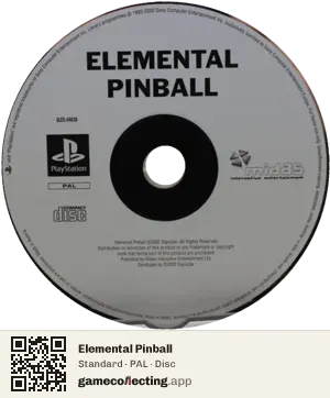 Elemental Pinball PlayStation, PAL disc