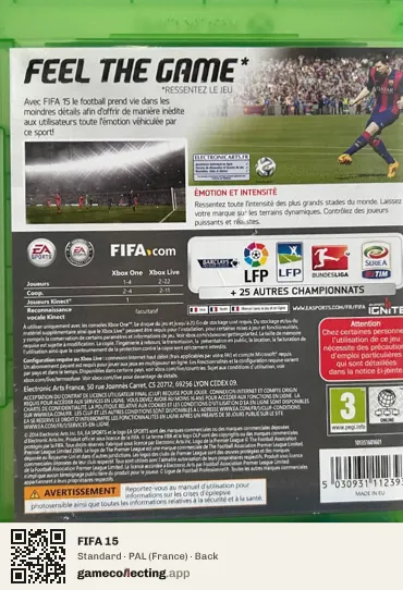 FIFA 15 Xbox One, France box back