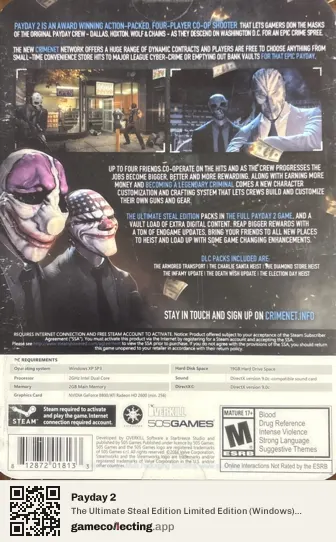 Payday 2 Computer, NTSC box back