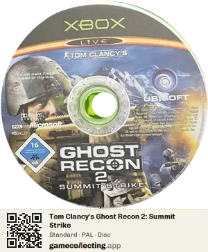 Tom Clancy's Ghost Recon 2: Summit Strike Xbox, PAL disc