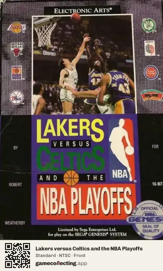Lakers versus Celtics and the NBA Playoffs Sega Mega Drive / Genesis, NTSC box front