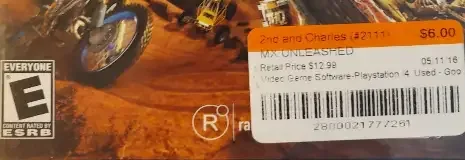 MX Unleashed, the ESRB box on its front