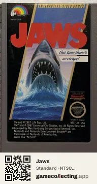 Jaws Nintendo Entertainment System, NTSC cartridge label