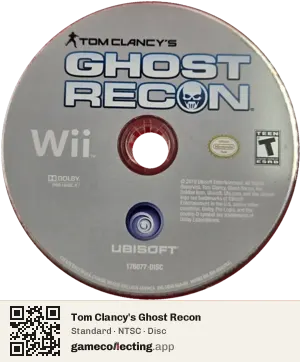 Tom Clancy's Ghost Recon Nintendo Wii, NTSC disc
