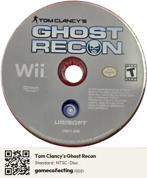 Tom Clancy's Ghost Recon Nintendo Wii, NTSC disc