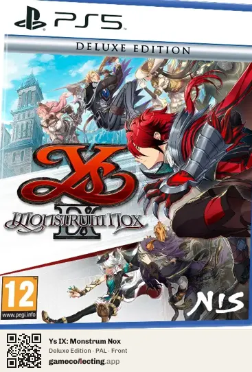 Ys IX: Monstrum Nox PlayStation 5, PAL box front