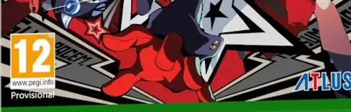 Persona 5 Tactica, the PEGI square on its front