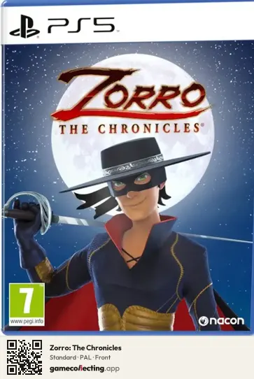 Zorro: The Chronicles PlayStation 5, PAL box front