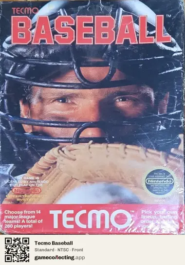 Tecmo Baseball Nintendo Entertainment System, NTSC box front