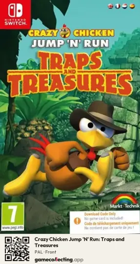 Crazy Chicken Jump 'N' Run: Traps and Treasures Nintendo Switch, PAL box front