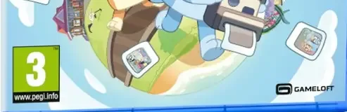Bluey's Happy Snaps, the PEGI square on its front