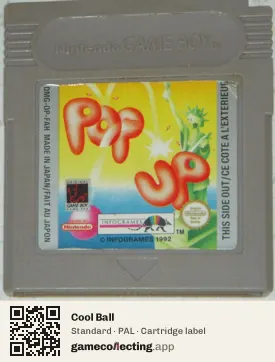 Cool Ball Game Boy, PAL cartridge label
