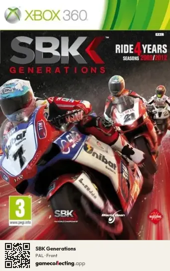 SBK Generations Xbox 360, PAL box front
