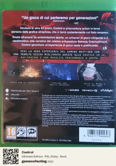 Control Xbox Series X, Italy box back