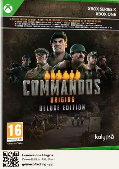 Commandos: Origins Xbox Series X, PAL box front