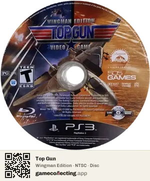 Top Gun PlayStation 3, NTSC disc