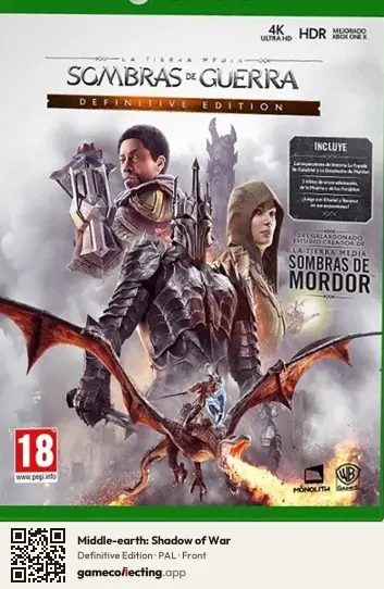 Middle-earth: Shadow of War Xbox One, PAL box front