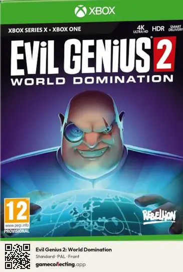 Evil Genius 2: World Domination Xbox Series X, PAL box front
