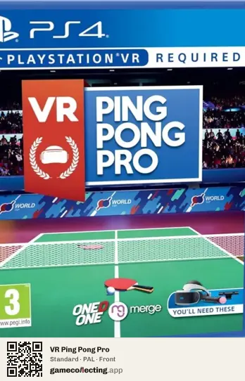 VR Ping Pong Pro PlayStation 4, PAL box front