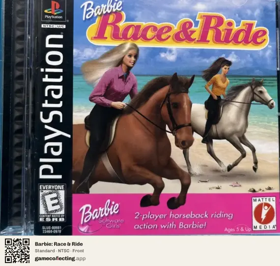 Barbie: Race & Ride PlayStation, NTSC box front