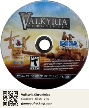 Valkyria Chronicles PlayStation 3, NTSC disc