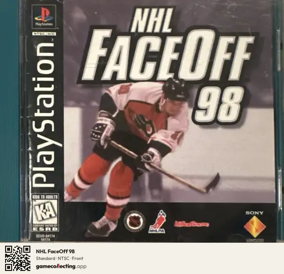 NHL FaceOff 98 PlayStation, NTSC box front