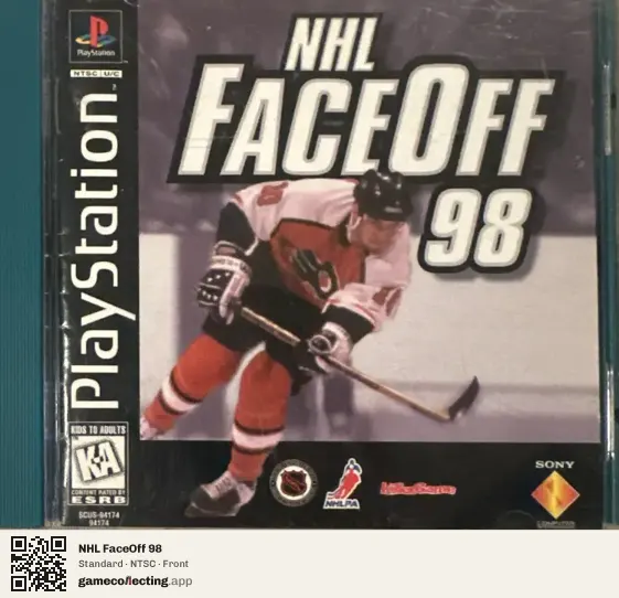 NHL FaceOff 98 PlayStation, NTSC box front