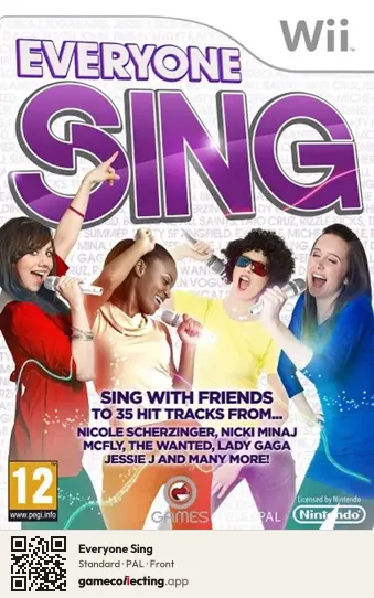 Everyone Sing Nintendo Wii, PAL box front