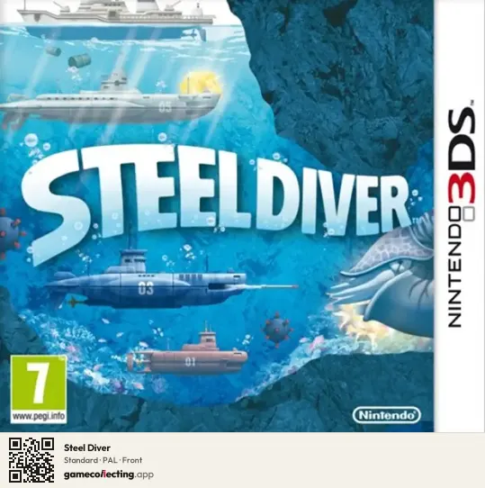 Steel Diver Nintendo 3DS, PAL box front