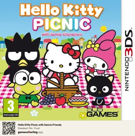 Hello Kitty Picnic with Sanrio Friends Nintendo 3DS, PAL box front