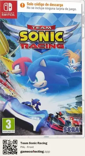 Team Sonic Racing Nintendo Switch, PAL box front