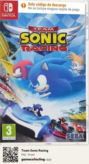 Team Sonic Racing Nintendo Switch, PAL box front