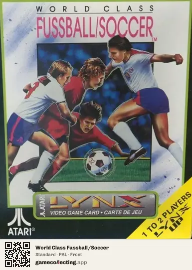 World Class Fussball/Soccer Atari Lynx, PAL box front