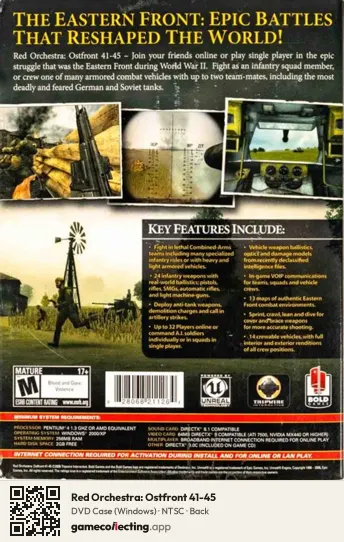 Red Orchestra: Ostfront 41-45 Computer, NTSC box back