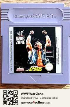 WWF War Zone Game Boy, PAL cartridge label