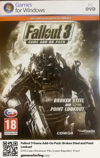 Fallout 3 Game Add-On Pack: Broken Steel and Point Lookout Computer, Czech Republic box front