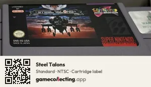 Steel Talons Super Nintendo Entertainment System, NTSC cartridge label