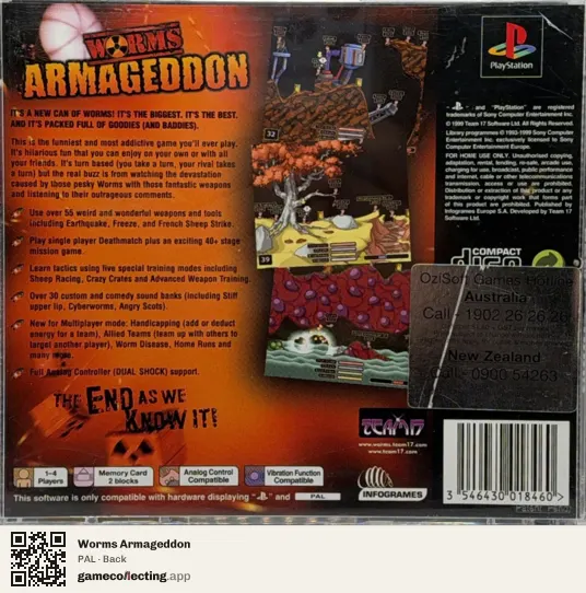 Worms Armageddon PlayStation, PAL box back