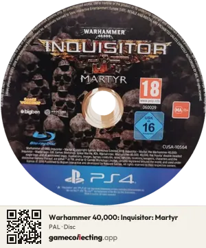 Warhammer 40,000: Inquisitor: Martyr PlayStation 4, PAL disc