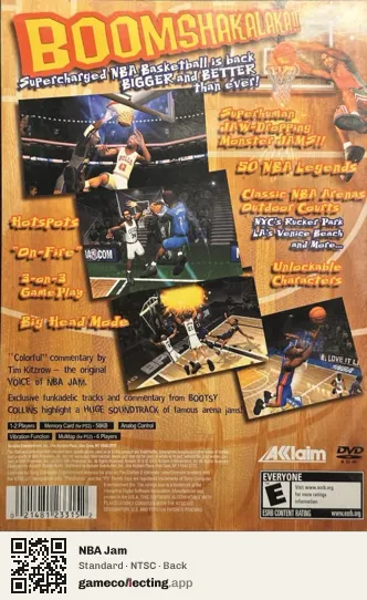 NBA Jam PlayStation 2, NTSC box back