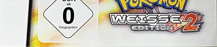Pokémon White Version 2, the USK square on its front