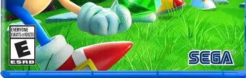 Sonic Superstars, the ESRB box on its front
