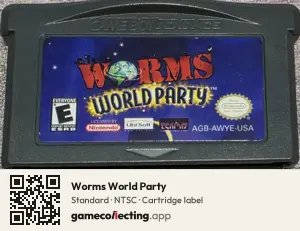 Worms World Party Game Boy Advance, NTSC cartridge label